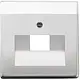 Busch-Jaeger 1803-866 centraalplaat RJ45 wandcontactdoos 1-voudig Pure Stainless Steel