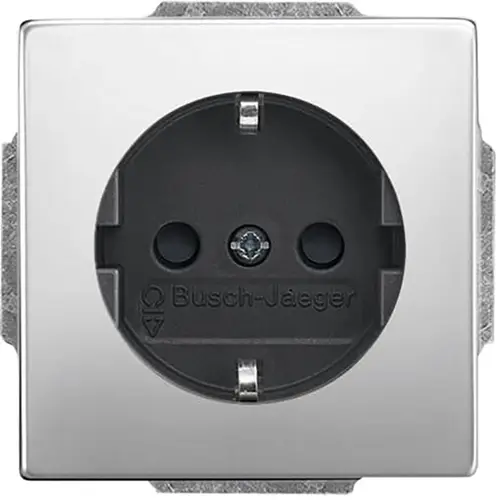 Busch-Jaeger 20 EUCKS-866 wandcontactdoos randaarde kindveilig Pure Stainless Steel