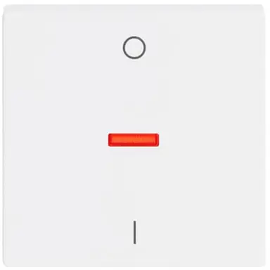 Busch-Jaeger 1788-84 schakelwip met rood controlevenster en opdruk 0–1 Future Linear studiowit glans