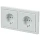 Busch-Jaeger 20-2 EUCJ-184K-503 wandcontactdoos 2-voudig randaarde voorbedraad voor duo-inbouwdoos Future Linear studiowit glans