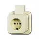 Busch-Jaeger 2300 EAPJ wandcontactdoos randaarde opbouw AP plus creme