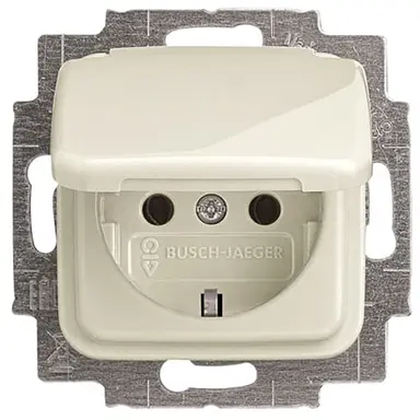 Busch-Jaeger 20 EUK-212-503 wandcontactdoos randaarde klapdeksel Standaard SI