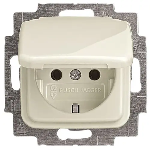 Busch-Jaeger 20 EUK-212-503 wandcontactdoos randaarde klapdeksel Standaard SI