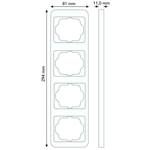 Busch-Jaeger 1734-21 afdekraam 4-voudig verticaal Alpha Nea brons OP=OP