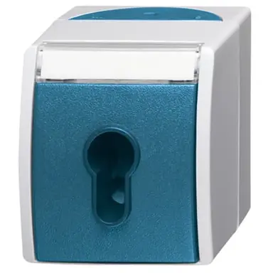 Busch-Jaeger 2733 SLW-53 sleutelschakelaar opbouw Ocean IP44 grijs/blauw