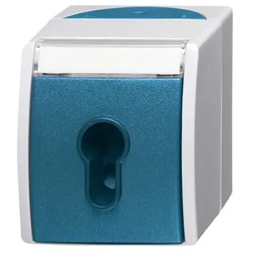 Busch-Jaeger 2733 SLW-53 sleutelschakelaar opbouw Ocean IP44 grijs/blauw