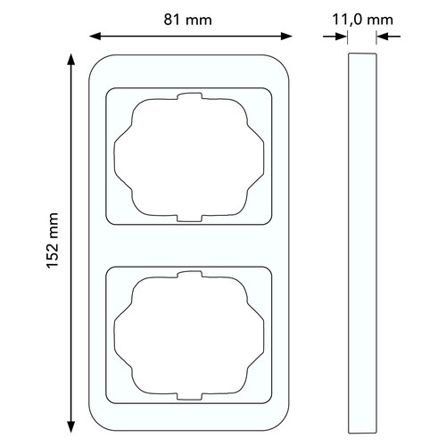 Busch-Jaeger 1732 KA-24G afdekraam 2-voudig Verticaal Alpha Exclusive studiowit glans OP=OP