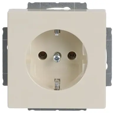 Busch-Jaeger 20 EUCR-82-503 wandcontactdoos randaarde steekklem Future Linear creme glanzend