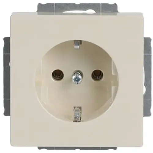 Busch-Jaeger 20 EUCR-82-503 wandcontactdoos randaarde steekklem Future Linear creme glanzend