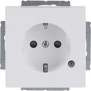 Busch-Jaeger 20 EUCBL-884 wandcontactdoos randaarde kindveilig met LED controleverlichting Future Linear studiowit mat