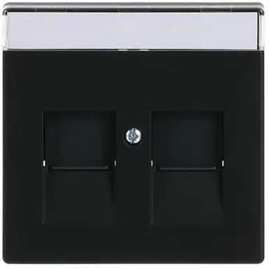 Busch-Jaeger 1800-885 centraalplaat modular jack 2-voudig zwart mat