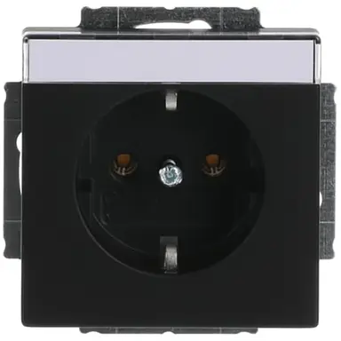 Busch-Jaeger 20 EUN-885 wandcontactdoos randaarde met tekstkader Future Linear zwart mat
