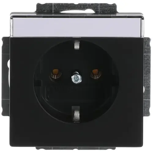 Busch-Jaeger 20 EUN-885 wandcontactdoos randaarde met tekstkader Future Linear zwart mat