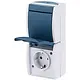 Busch-Jaeger 2601/6/20 EBW-53 combinatie schakelaar/wandcontactdoos kindveilig Ocean IP44 grijs/blauw