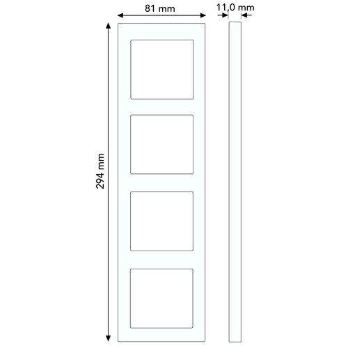 Busch-Jaeger 2514-212K-102 afdekraam-Linear 4-voudig Standaard SI