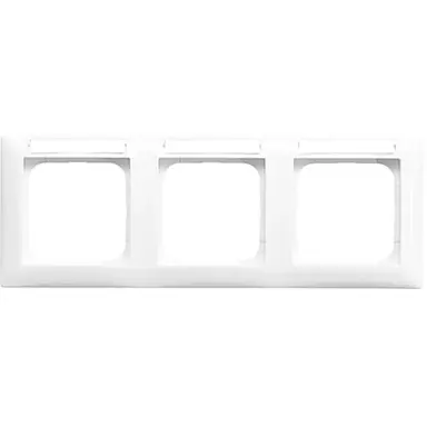 Busch-Jaeger 1733 NS-914 afdekraam horizontaal met tekstkader 3-voudig Balance SI wit glans