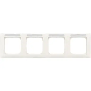 Busch-Jaeger 1734 NS-914 afdekraam horizontaal met tekstkader 4-voudig Balance SI wit glans