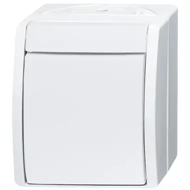 Busch-Jaeger 2601/2 W-54 2-polige schakelaar opbouw Ocean IP44 alpinwit