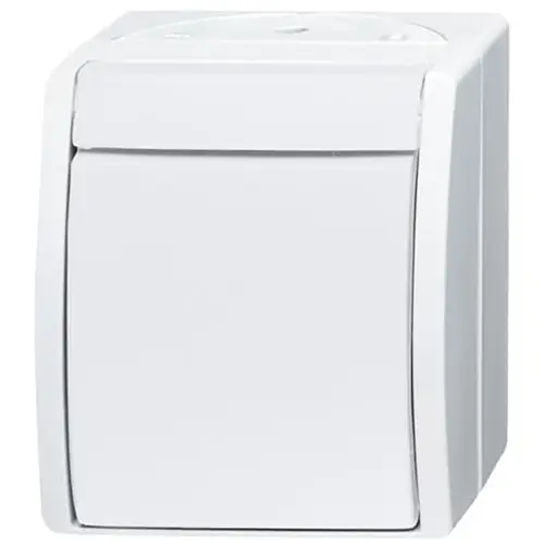 Busch-Jaeger 2601/2 W-54 2-polige schakelaar opbouw Ocean IP44 alpinwit