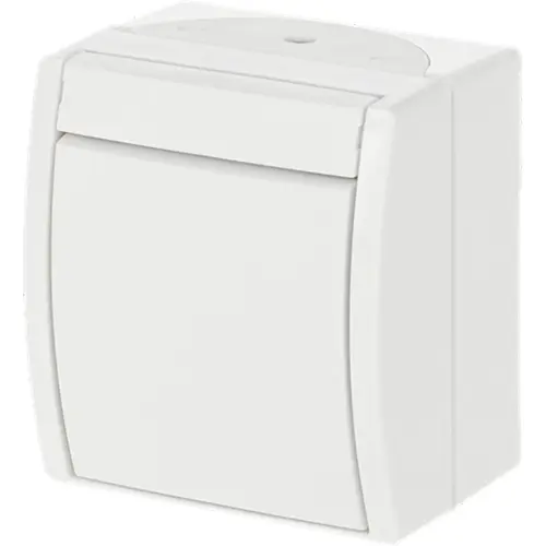 Busch-Jaeger 2601/7 W-54 kruisschakelaar opbouw Ocean IP44 alpinwit