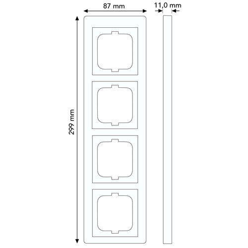 Busch-Jaeger 1724-80G afdekraam 4-voudig Solo chroom glans