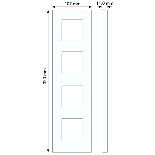 Busch-Jaeger 1724-826-101 afdekraam 4-voudig Carat chroom