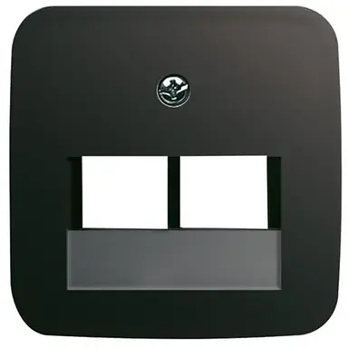 Busch-Jaeger 1803-02-215 centraalplaat RJ45 wandcontactdoos 2-voudig Standaard SI zwart