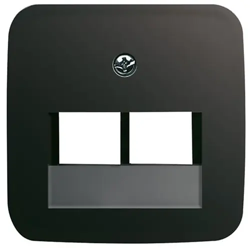 Busch-Jaeger 1803-02-215 centraalplaat RJ45 wandcontactdoos 2-voudig Standaard SI zwart