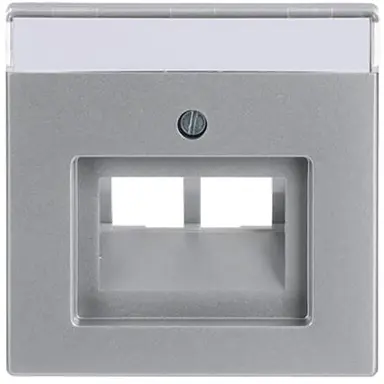 Busch-Jaeger 1803-02-83 centraalplaat RJ45 wandcontactdoos 2-voudig aluzilver mat