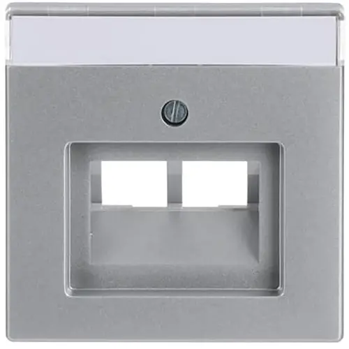 Busch-Jaeger 1803-02-83 centraalplaat RJ45 wandcontactdoos 2-voudig aluzilver mat