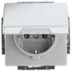 Busch-Jaeger 20 EUK-866 wandcontactdoos randaarde klapdeksel Pure Stainless Steel
