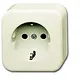 Busch-Jaeger 2300 EAPKS/11-503 wandcontactdoos randaarde kindveilig opbouw AP plus creme