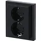 Busch-Jaeger 202 EUJB-81 wandcontactdoos 2-voudig randaarde kindveilig voor enkele inbouwdoos Future Linear antraciet glans