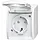 Busch-Jaeger 20 EBW-54 wandcontactdoos randaarde klapdeksel kindveilig opbouw Ocean IP44 alpinwit