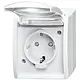Busch-Jaeger 20 EBW-54 wandcontactdoos randaarde klapdeksel kindveilig opbouw Ocean IP44 alpinwit