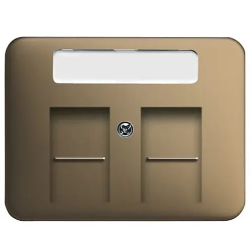 Busch-Jaeger 1800-21 centraalplaat modular jack 2-voudig tekstveld Alpha brons OP=OP