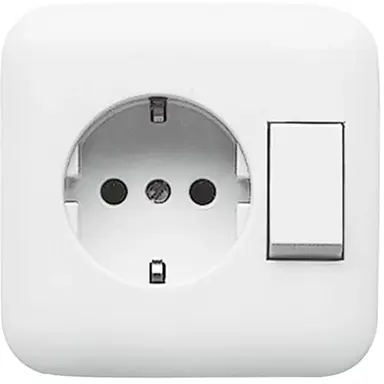 Busch-Jaeger 4310/6 EUJ-214 combinatie wandcontactdoos/schakelaar randaarde Reflex SI