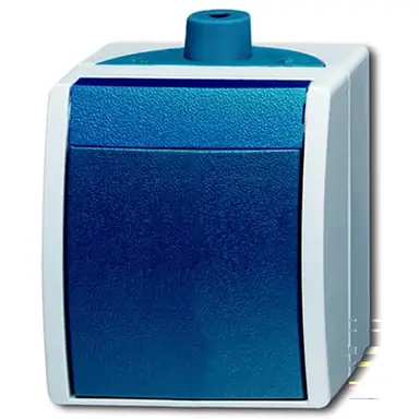 Busch-Jaeger 2601/2 W-53-503 2-polige schakelaar opbouw Ocean IP44 grijs/blauw
