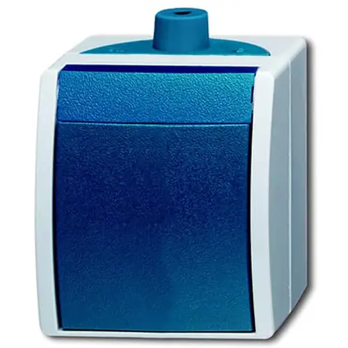 Busch-Jaeger 2601/6 W-53-503 wisselschakelaar opbouw Ocean IP44 grijs/blauw