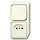 Busch-Jaeger 2601/6/2300 AP-503 combinatie wisselschakelaar/wandcontactdoos zonder randaarde opbouw AP plus creme