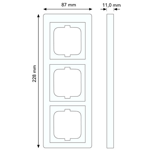 Busch-Jaeger 1723-80G afdekraam 3-voudig Solo chroom glans