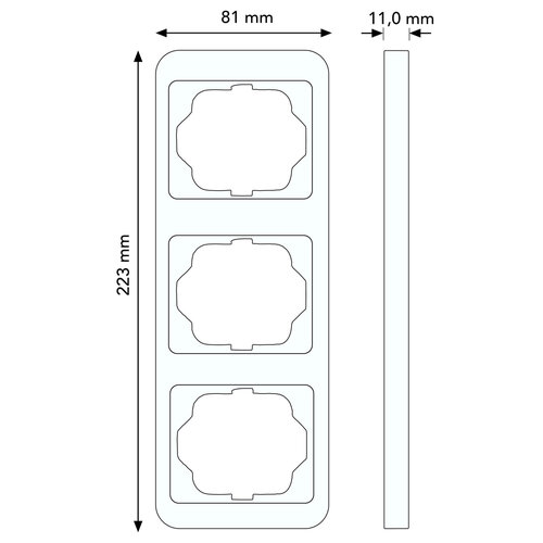 Busch-Jaeger 1733 KA-21 afdekraam 3-voudig verticaal Alpha Exclusive brons OP=OP