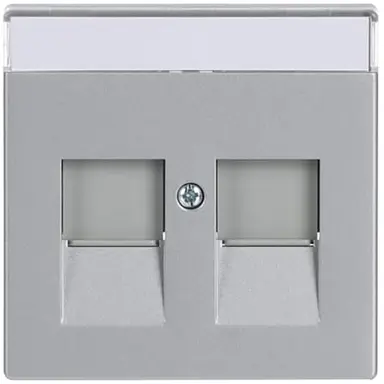 Busch-Jaeger 1800-83 centraalplaat modular jack 2-voudig aluzilver mat