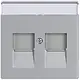 Busch-Jaeger 1800-83 centraalplaat modular jack 2-voudig aluzilver mat