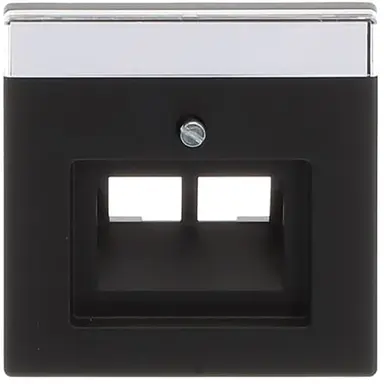 Busch-Jaeger 1803-02-885 centraalplaat RJ45 wandcontactdoos 2-voudig zwart mat