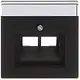 Busch-Jaeger 1803-02-885 centraalplaat RJ45 wandcontactdoos 2-voudig zwart mat