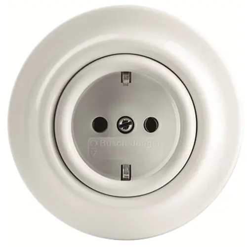 Busch-Jaeger 20 EUJ-64 wandcontactdoos randaarde porselein Decento