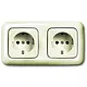 Busch-Jaeger 20-2 EUCJ-212-503 wandcontactdoos 2-voudig randaarde voorbedraad voor duo-inbouwdoos Standaard SI