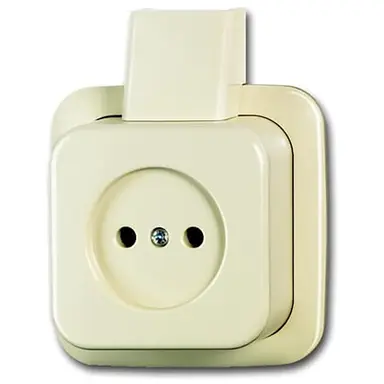 Busch-Jaeger 2300 APJ wandcontactdoos zonder randaarde opbouw creme AP plus