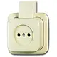 Busch-Jaeger 2300 APJ wandcontactdoos zonder randaarde opbouw creme AP plus